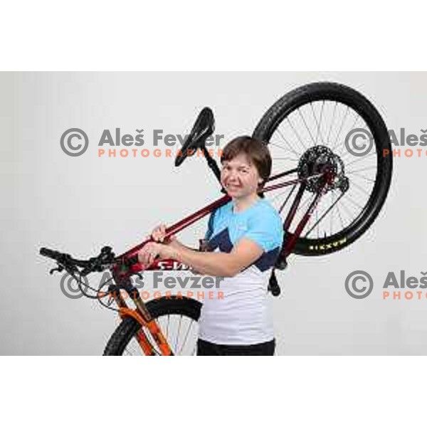 Tanja Zakelj, member of Slovenia Olympic cycling team for Tokyo Summer Olympic games during photo shooting in Ljubljana, Slovenia on June 14, 2021