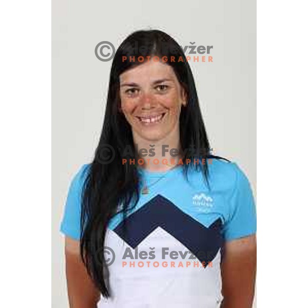 Eugenia Bujak, member of Slovenia Olympic cycling team for Tokyo Summer Olympic games during photo shooting in Ljubljana, Slovenia on June 14, 2021