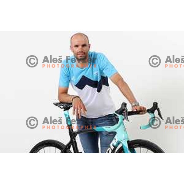 Luka Mezgec, member of Slovenia Olympic cycling team for Tokyo Summer Olympic games during photo shooting in Ljubljana, Slovenia on June 14, 2021