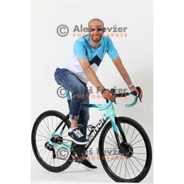 Luka Mezgec, member of Slovenia Olympic cycling team for Tokyo Summer Olympic games during photo shooting in Ljubljana, Slovenia on June 14, 2021