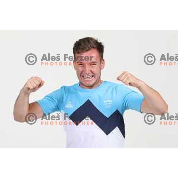 Ziga Ravnikar, member of Slovenia Olympic Archery team for Tokyo Summer Olympic games during photo shooting in Ljubljana, Slovenia on June 29, 2021