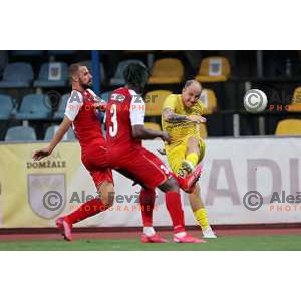 Senijad Ibricic in action during UEFA Conference League first qualifying round football match between Domzale (SLO) and Swift Hesper (LUX) in Domzale Sports Park, Slovenia on July 8, 2021