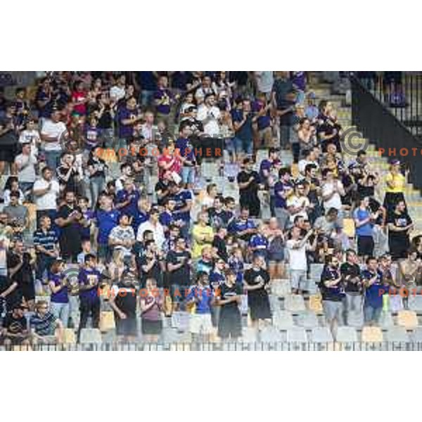 Fans of Maribor during UEFA Europa Conference League qualifier football match between Maribor and Urartu in Ljudski vrt, Maribor, Slovenia on July 8, 2021
