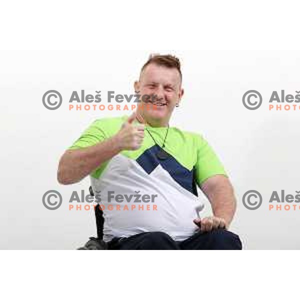 Henrik Plank, member of Slovenia Paralympic team for Tokyo Paralympic games during photo shooting in Ljubljana, Slovenia on June 29, 2021