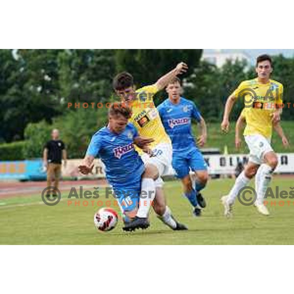 Luka Cerar in action during Prva Liga Telemach football match between Bravo and Kalcer Radomlje in Ljubljana, Slovenia on July 16, 2021