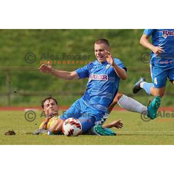 in action during Prva Liga Telemach football match between Bravo and Kalcer Radomlje in Ljubljana, Slovenia on July 16, 2021