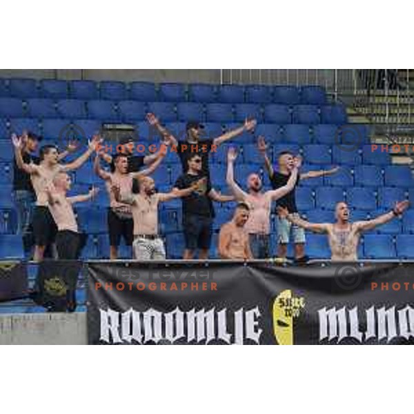 Radomlje fans during Prva Liga Telemach football match between Bravo and Kalcer Radomlje in Ljubljana, Slovenia on July 16, 2021