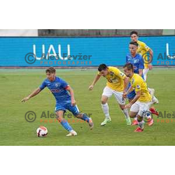 Luka Cerar in action during Prva Liga Telemach football match between Bravo and Kalcer Radomlje in Ljubljana, Slovenia on July 16, 2021