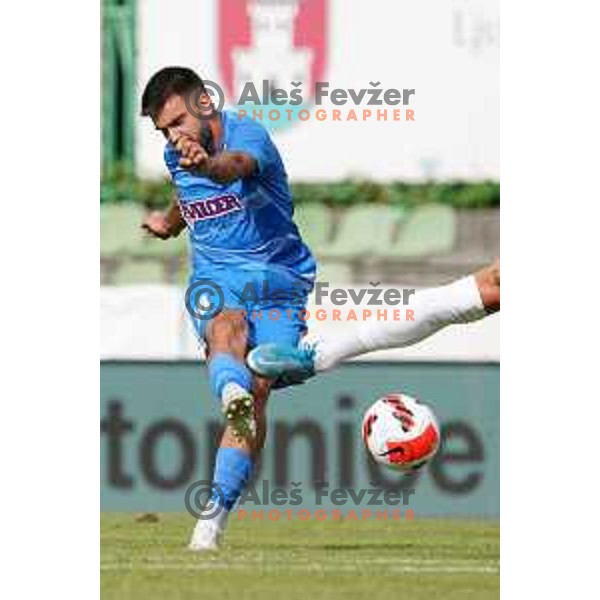 Zan Nikolic in action during Prva Liga Telemach football match between Bravo and Kalcer Radomlje in Ljubljana, Slovenia on July 16, 2021