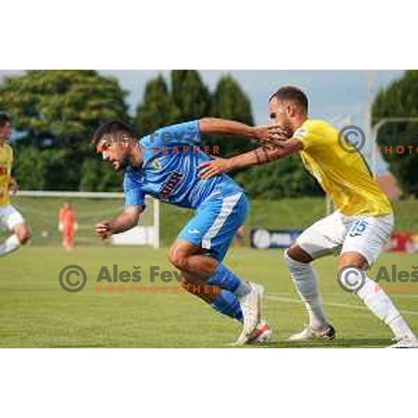 Zan Nikolic in action during Prva Liga Telemach football match between Bravo and Kalcer Radomlje in Ljubljana, Slovenia on July 16, 2021