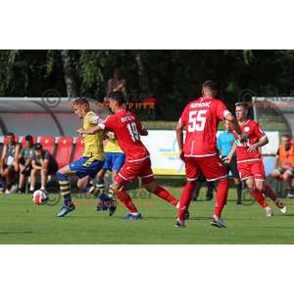 in action during Prva Liga Telemach football match between Aluminij and Koper in Kidricevo Slovenia on July 17, 2021