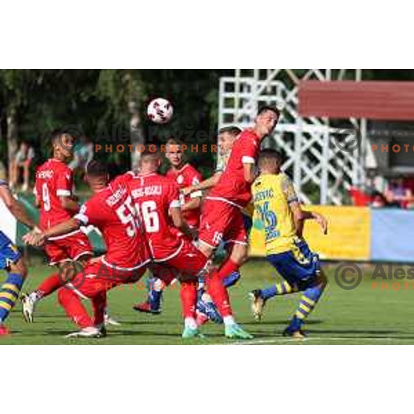 in action during Prva Liga Telemach football match between Aluminij and Koper in Kidricevo Slovenia on July 17, 2021