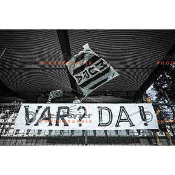 VAR poster during Prva liga Telemach football match between Mura and Tabor in Fazanerija, Murska Sobota, Slovenia on July 17, 2021