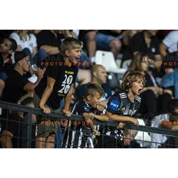 Fans of Mura during Prva liga Telemach football match between Mura and Tabor in Fazanerija, Murska Sobota, Slovenia on July 17, 2021