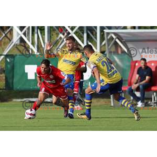 in action during Prva Liga Telemach football match between Aluminij and Koper in Kidricevo Slovenia on July 17, 2021