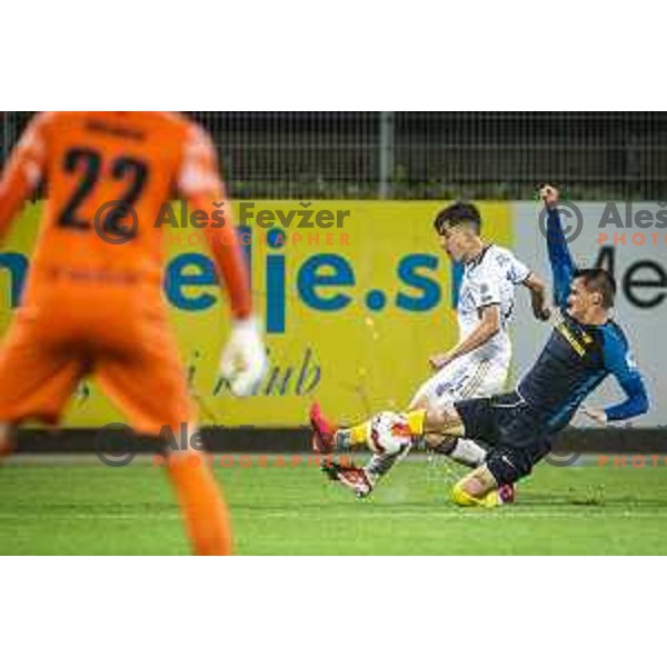 Gal Gorenak in action during Prva liga Telemach football match between Celje and Maribor in Arena z’Dežele, Celje, Slovenia on July 18, 2021