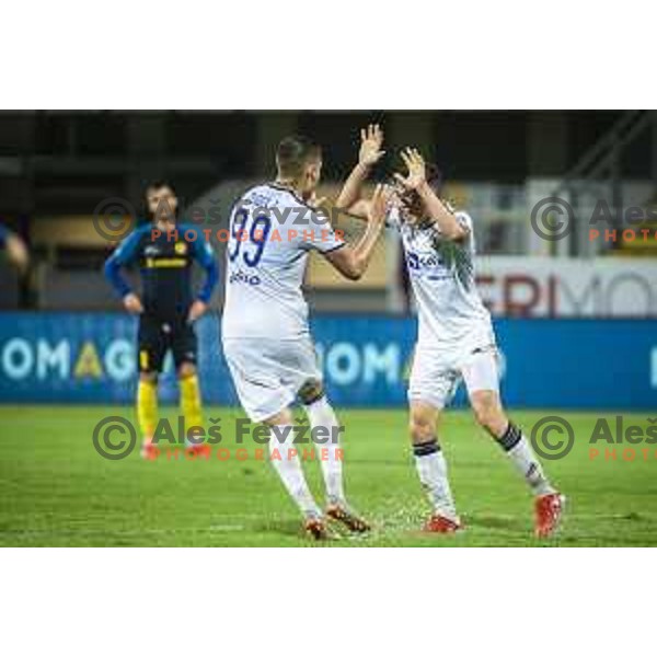 Gal Gorenak celebrating during Prva liga Telemach football match between Celje and Maribor in Arena z’Dežele, Celje, Slovenia on July 18, 2021