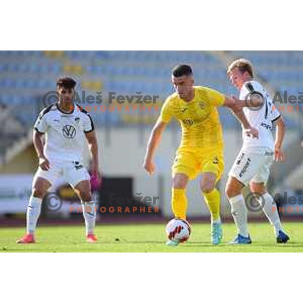 Arnel Jakupovic in action during UEFA Conference League match between Domzale and Honka Espoo in Domzale, Slovenia on July 20, 2021