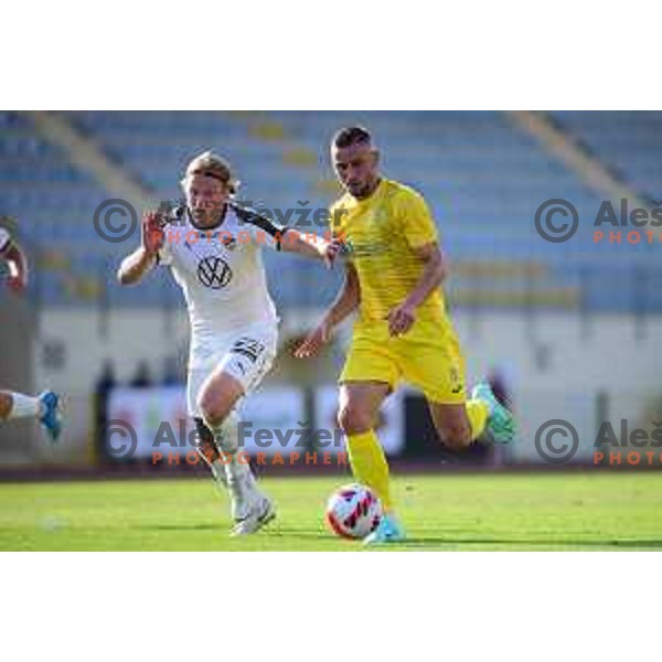 Dario Kolobaric in action during UEFA Conference League match between Domzale and Honka Espoo in Domzale, Slovenia on July 20, 2021