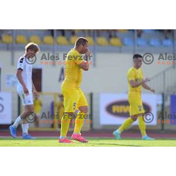 Janez Pisek in action during UEFA Conference League match between Domzale and Honka Espoo in Domzale, Slovenia on July 20, 2021