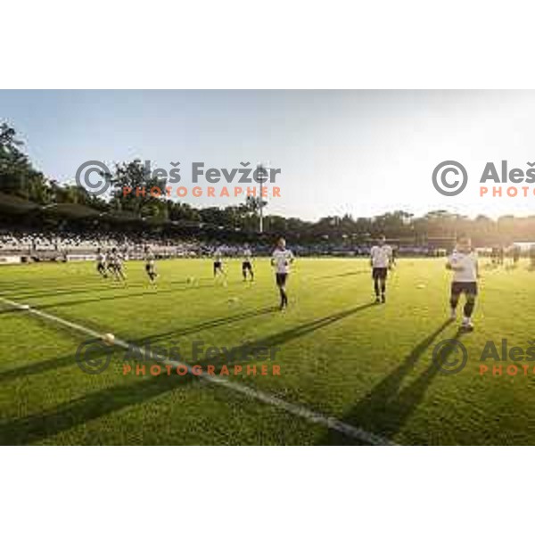 Players of Mura warming up prior to UEFA Champions League qualifier football match between Mura and Ludogorets in Fazanerija, Murska Sobota, Slovenia on July 21, 2021