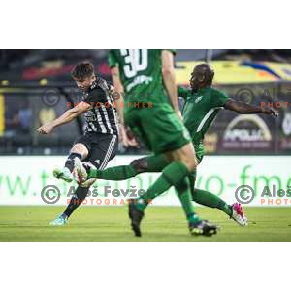 Mihael Klepac in action during UEFA Champions League qualifier football match between Mura and Ludogorets in Fazanerija, Murska Sobota, Slovenia on July 21, 2021