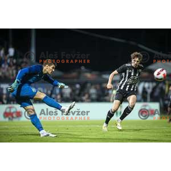 Kai Cipot in action during UEFA Champions League qualifier football match between Mura and Ludogorets in Fazanerija, Murska Sobota, Slovenia on July 21, 2021