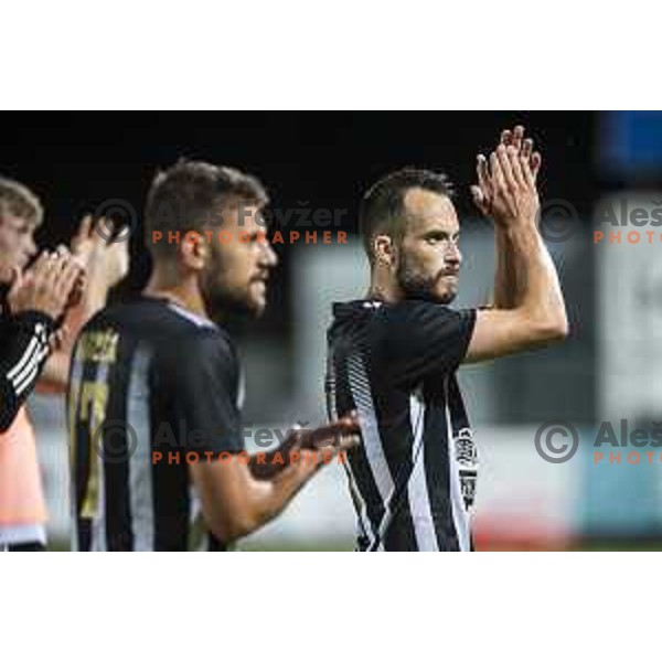 in action during UEFA Champions League qualifier football match between Mura and Ludogorets in Fazanerija, Murska Sobota, Slovenia on July 21, 2021
