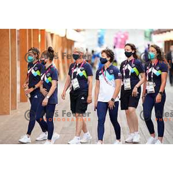 Of Slovenia Olympic team at open air press conference in Olympic Village at Tokyo 2020 Summer Olympic Games Japan on July 22, 2021