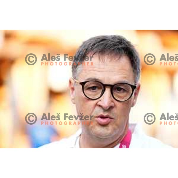 Matjaz Vogrin, doctor of Slovenia Olympic team during open air press conference in Olympic Village at Tokyo 2020 Summer Olympic Games Japan on July 22, 2021