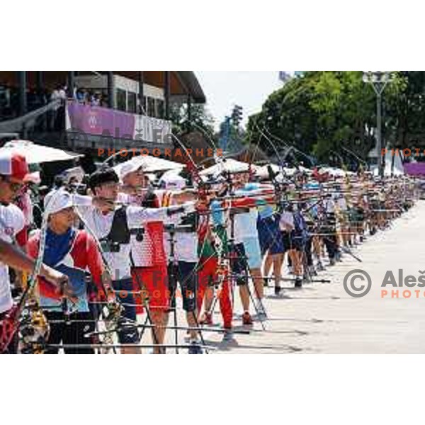 Ziga Ravnikar (SLO) competes in archery at Tokyo 2020 Summer Olympic Games, Japan on July 23, 2021
