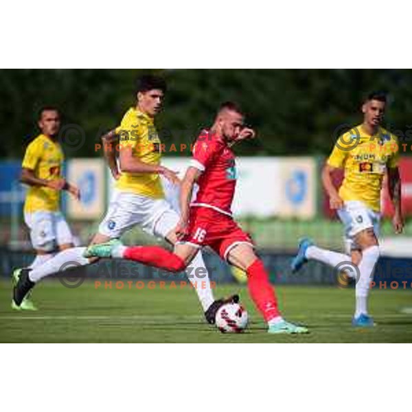 in action during Prva Liga Telemach football match between Bravo and Aluminij in Ljubljana, Slovenia on July 24, 2021