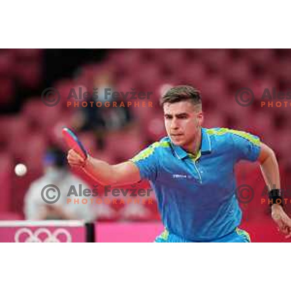 Darko Jorgic competes in first round of Men’s Table Tennis tournament at Tokyo 2020 Summer Olympic Games, Japan on July 25, 2021