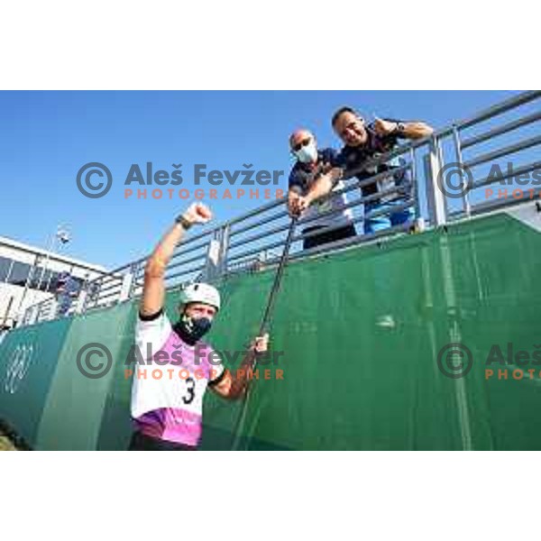 Benjamin Savsek competes in qualification heat of Men’s C-1, Canoe slalom at Tokyo 2020 Summer Olympic Games, Japan on July 25, 2021