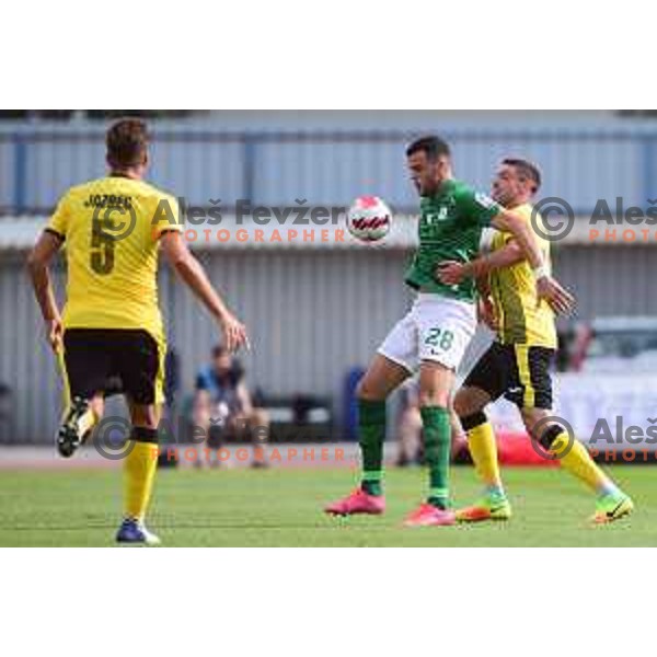 Action during Prva liga Telemach fotball match between Radomlje and Olimpija in Domzale, Slovenia on July 25, 2021