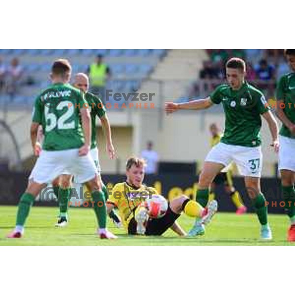 Action during Prva liga Telemach fotball match between Radomlje and Olimpija in Domzale, Slovenia on July 25, 2021