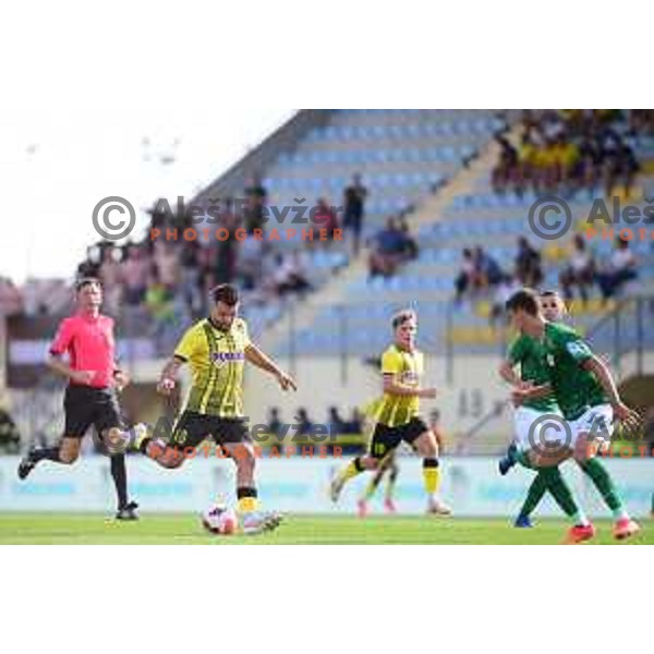 Action during Prva liga Telemach fotball match between Radomlje and Olimpija in Domzale, Slovenia on July 25, 2021