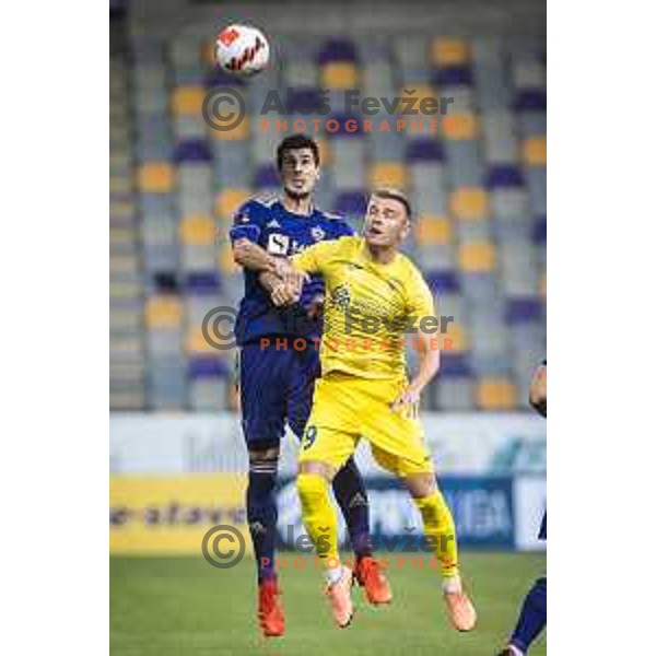 Nemanja Mitrovic vs Slobodan Vuk in action during Prva liga Telemach football match between Maribor and Domzale in Ljudski vrt, Maribor, Slovenia on July 25, 2021