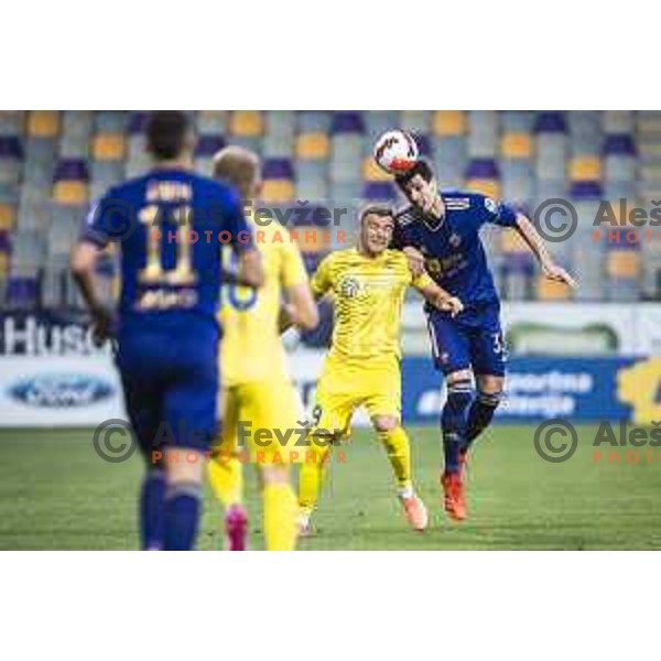 Slobodan Vuk vs Nemanja Mitrovic in action during Prva liga Telemach football match between Maribor and Domzale in Ljudski vrt, Maribor, Slovenia on July 25, 2021