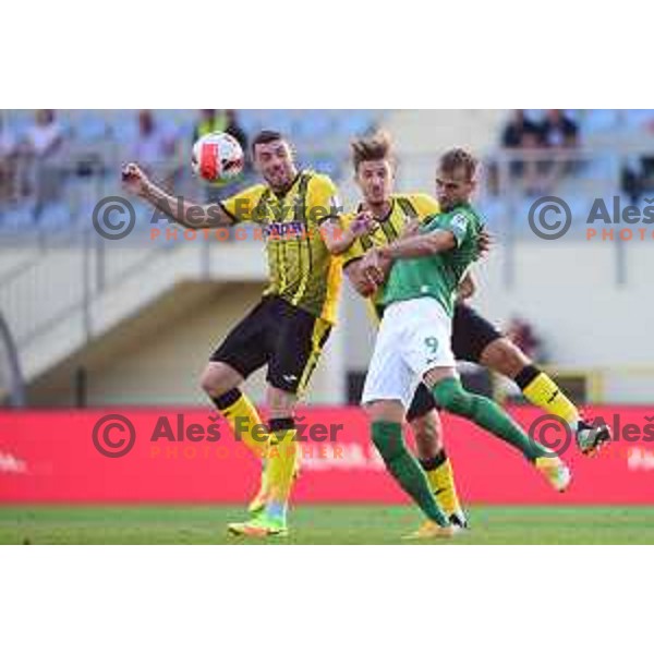 Mustafa Nukic in action during Prva liga Telemach fotball match between Radomlje and Olimpija in Domzale, Slovenia on July 25, 2021