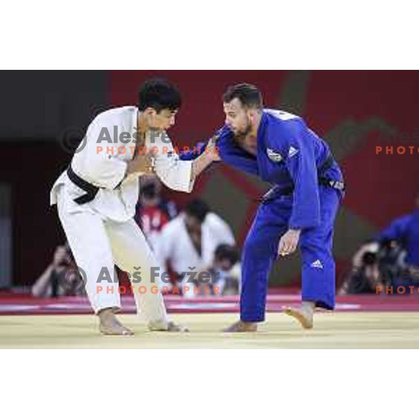 Adrian Gomboc (SLO) competes in Men’s -66 kg at Judo Tournament at Tokyo 2020 Summer Olympic Games, Japan on July 25, 2021