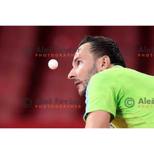 Bojan Tokic competes in second round of Men’s Table Tennis tournament at Tokyo 2020 Summer Olympic Games, Japan on July 26, 2021