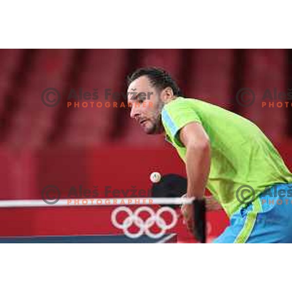 Bojan Tokic competes in second round of Men’s Table Tennis tournament at Tokyo 2020 Summer Olympic Games, Japan on July 26, 2021