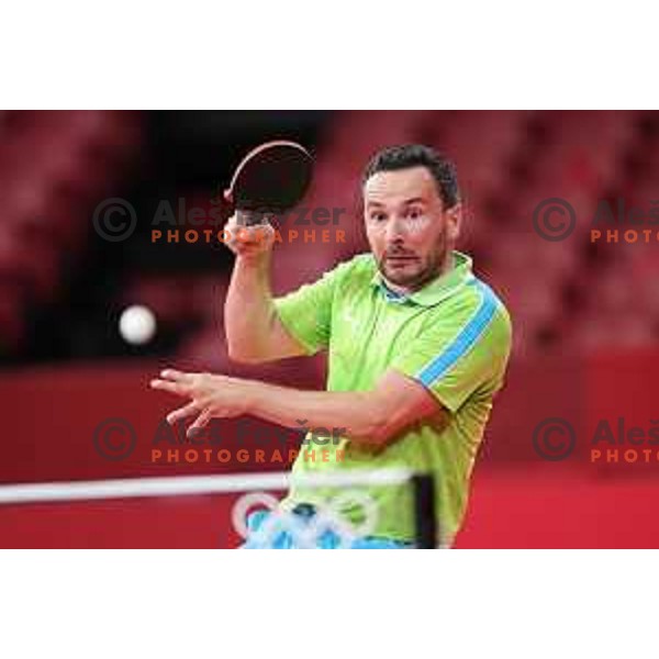 Bojan Tokic competes in second round of Men’s Table Tennis tournament at Tokyo 2020 Summer Olympic Games, Japan on July 26, 2021