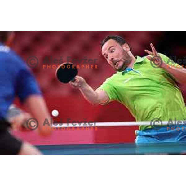 Bojan Tokic competes in second round of Men’s Table Tennis tournament at Tokyo 2020 Summer Olympic Games, Japan on July 26, 2021