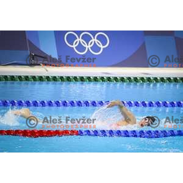 Katja Fain (SLO) competes in Women’s Freestyle1500 meters qualification in swimming at Tokyo 2020 Summer Olympic Games, Japan on July 26, 2021