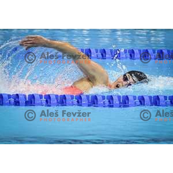Katja Fain (SLO) competes in Women’s Freestyle1500 meters qualification in swimming at Tokyo 2020 Summer Olympic Games, Japan on July 26, 2021