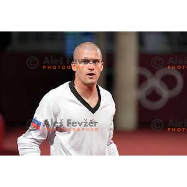 Ivan Konrad Trajkovic (SLO) fights in Men’s Taekwondo +80 kg at Tokyo 2020 Summer Olympic Games, Japan on July 27, 2021