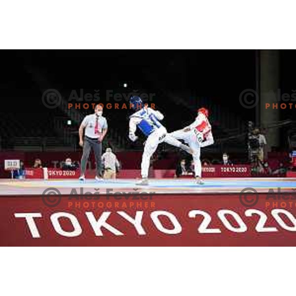 Ivan Konrad Trajkovic (SLO) fights in Men’s Taekwondo +80 kg at Tokyo 2020 Summer Olympic Games, Japan on July 27, 2021