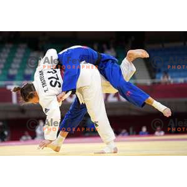 Tina Trstenjak fights of quarter-final of Women’s Judo -63 category vs A.Barrios (VEN) at Tokyo 2020 Summer Olympic Games, Japan on July 27, 2021